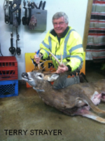 Man holding killed buck